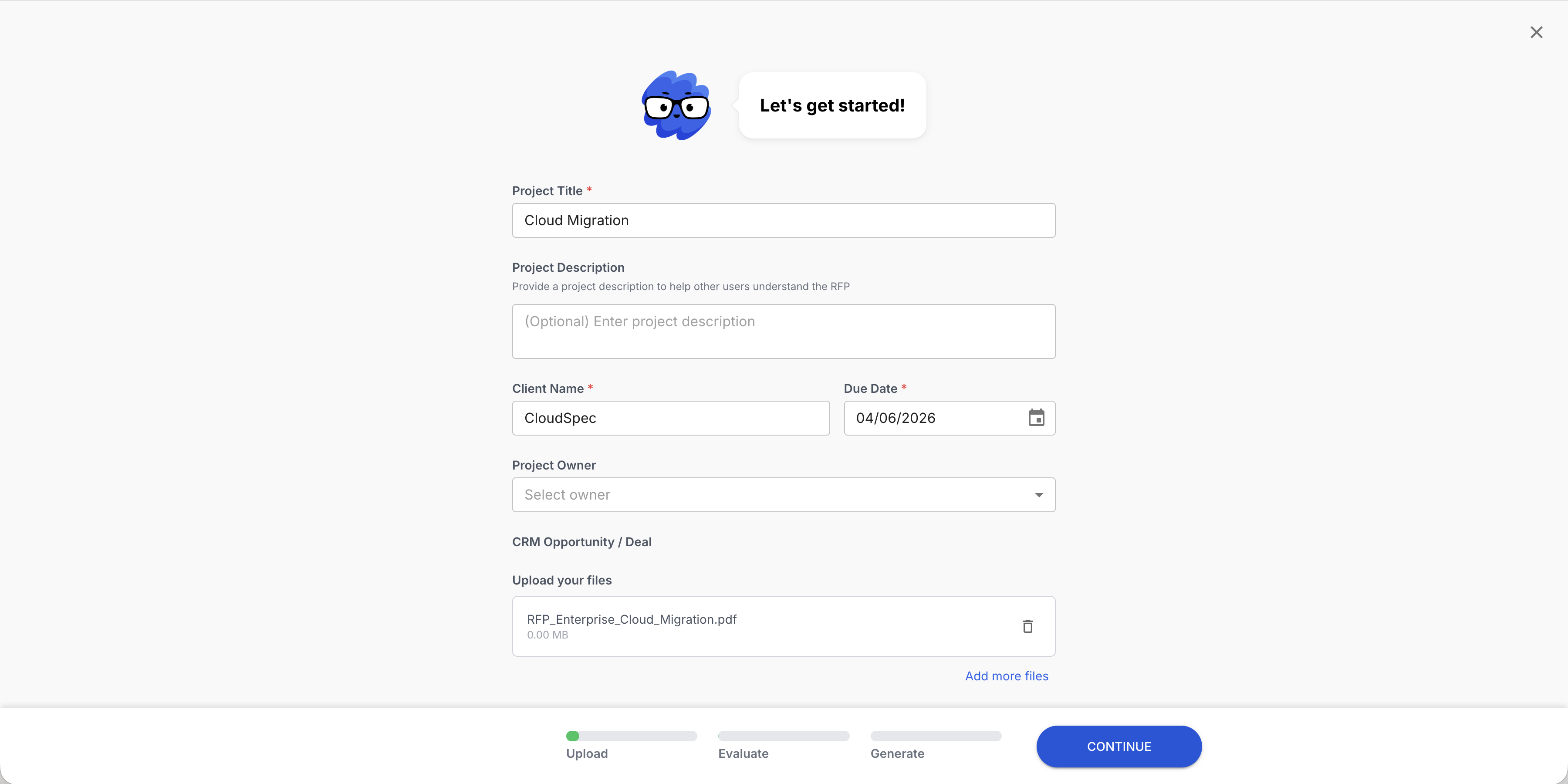 Upload your DDQ document
